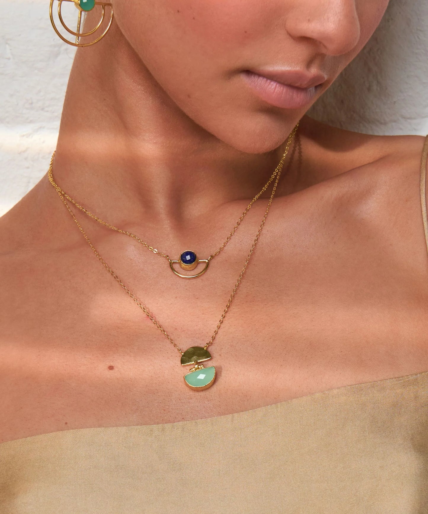Smykke Mina Aqua Chalcedony Pendant Necklace