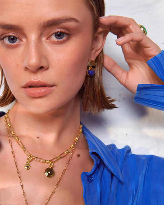 Øredobber Mina Lapis Drop Stud Earrings