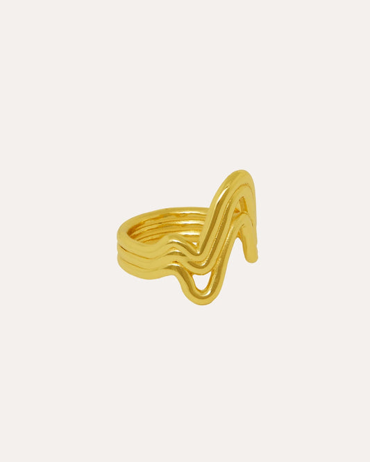 Ring Gallia Wave Gold Stacking Ring