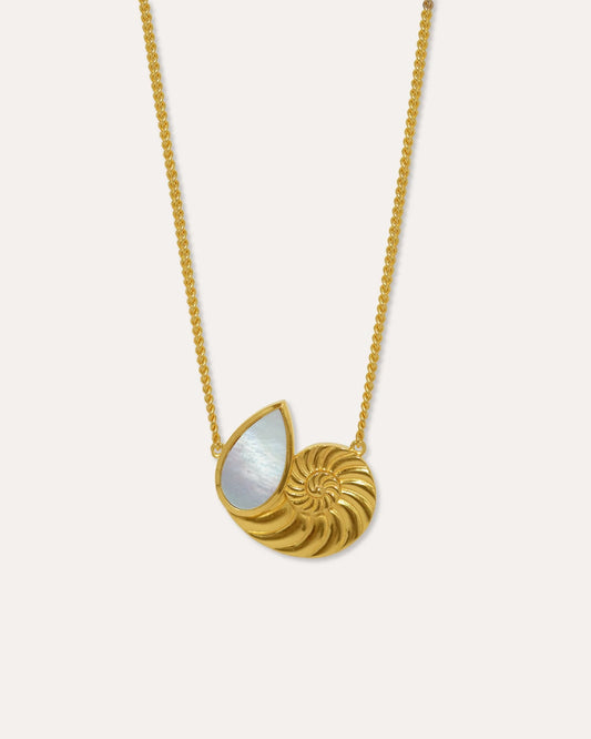 Smykke Nautilus Seashell Mother of Pearl Pendant Necklace