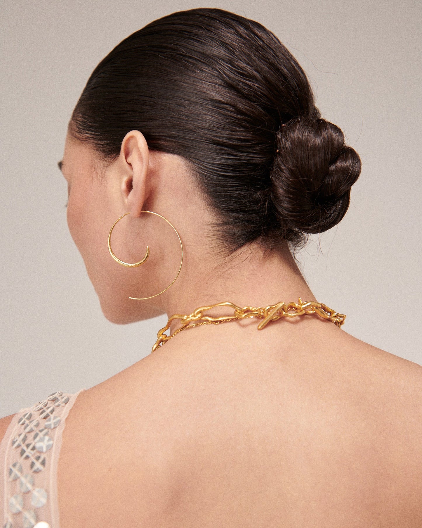 Øredobber Aegina Gold Pull Through Hoop Earrings