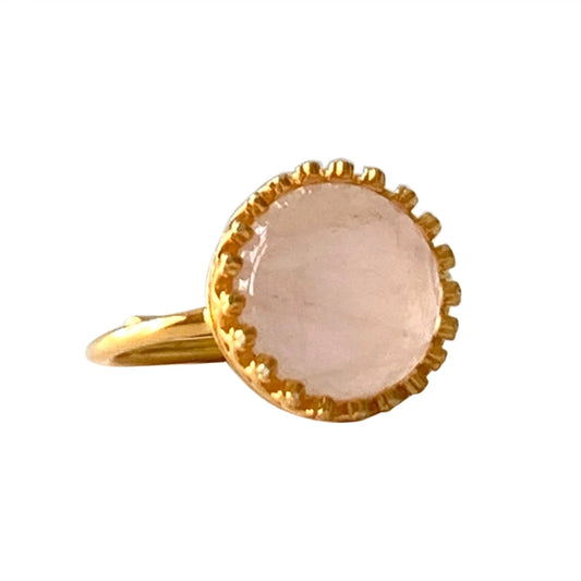Soleil Rose Quartz ring - justerbar elegant Ibu Jewels