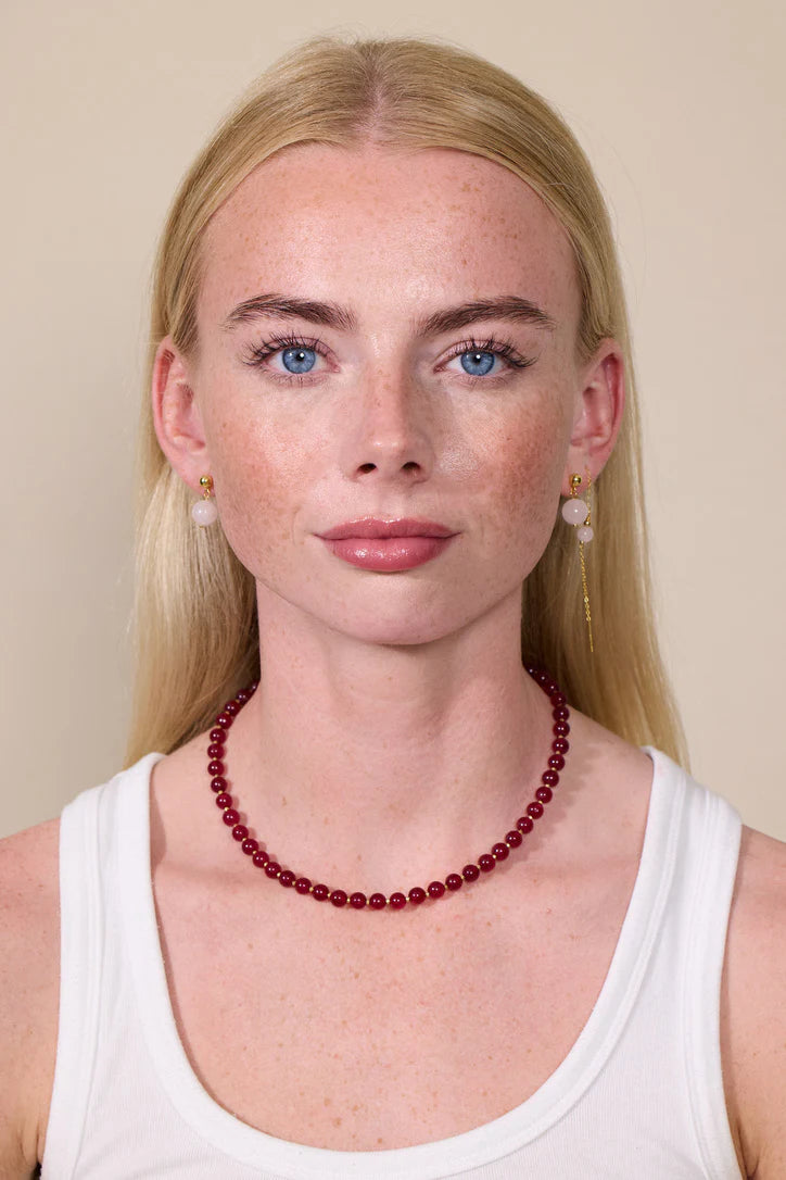 Hailey Red Jade halssmykke - Passion Soï Copenhagen