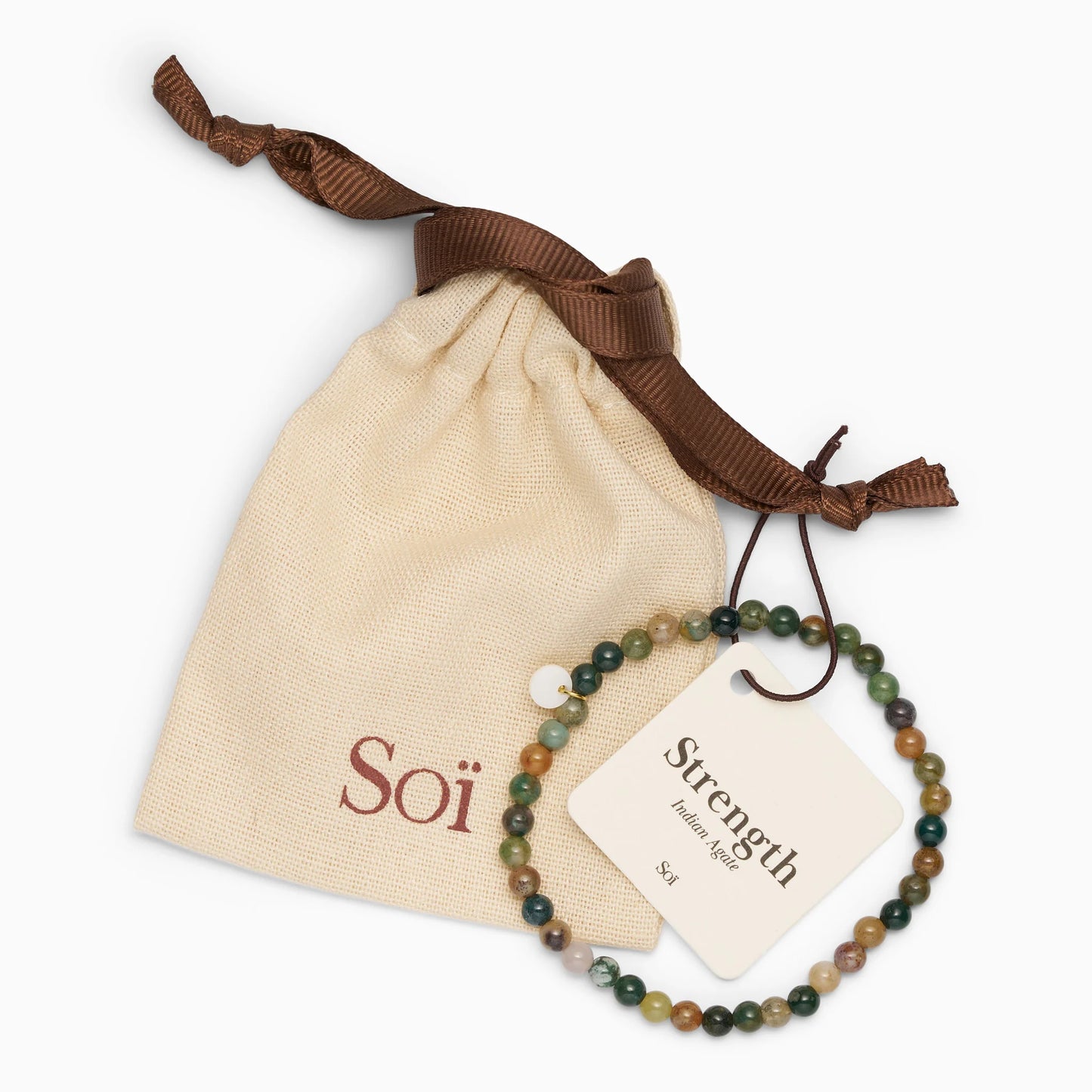 Petite Indian Agate Stretch armbånd - Strength Soï Copenhagen