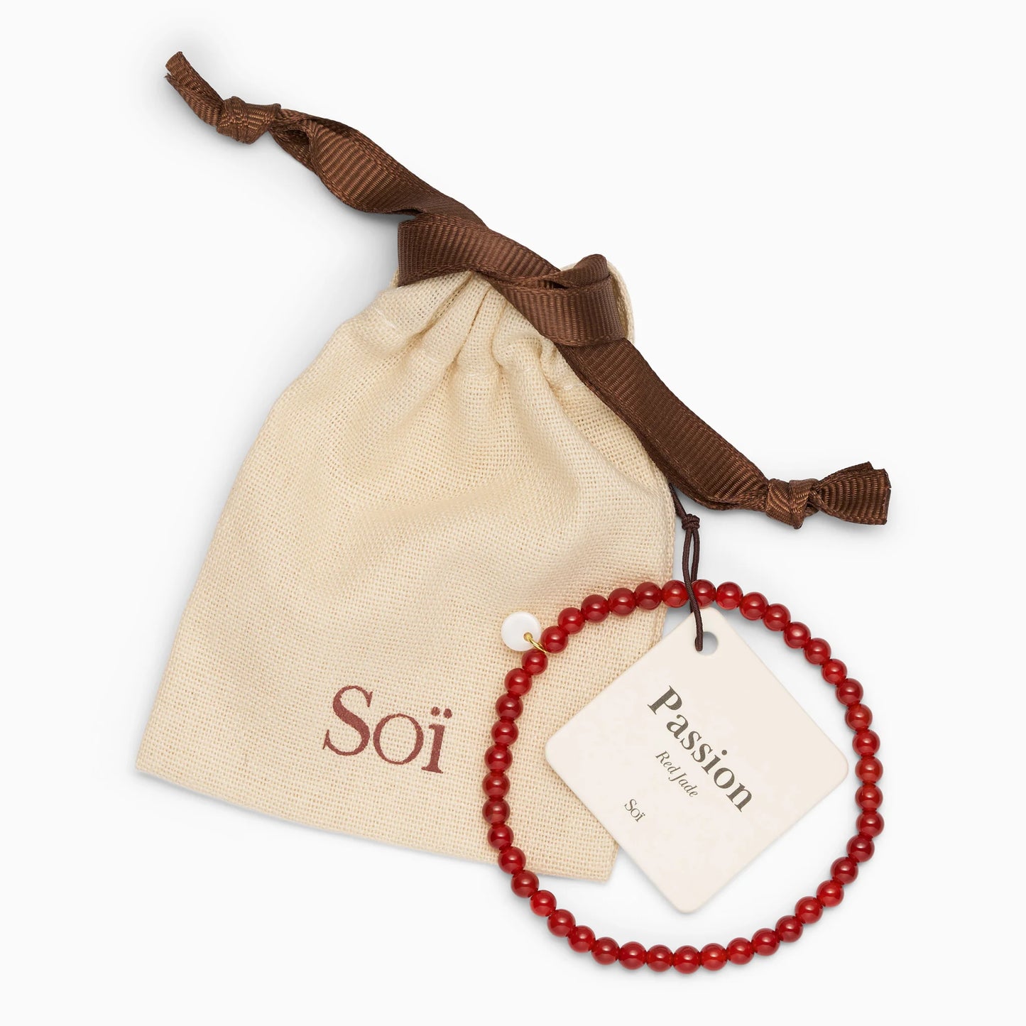 Petite Red Jade Stretch armbånd - Passion Soï Copenhagen