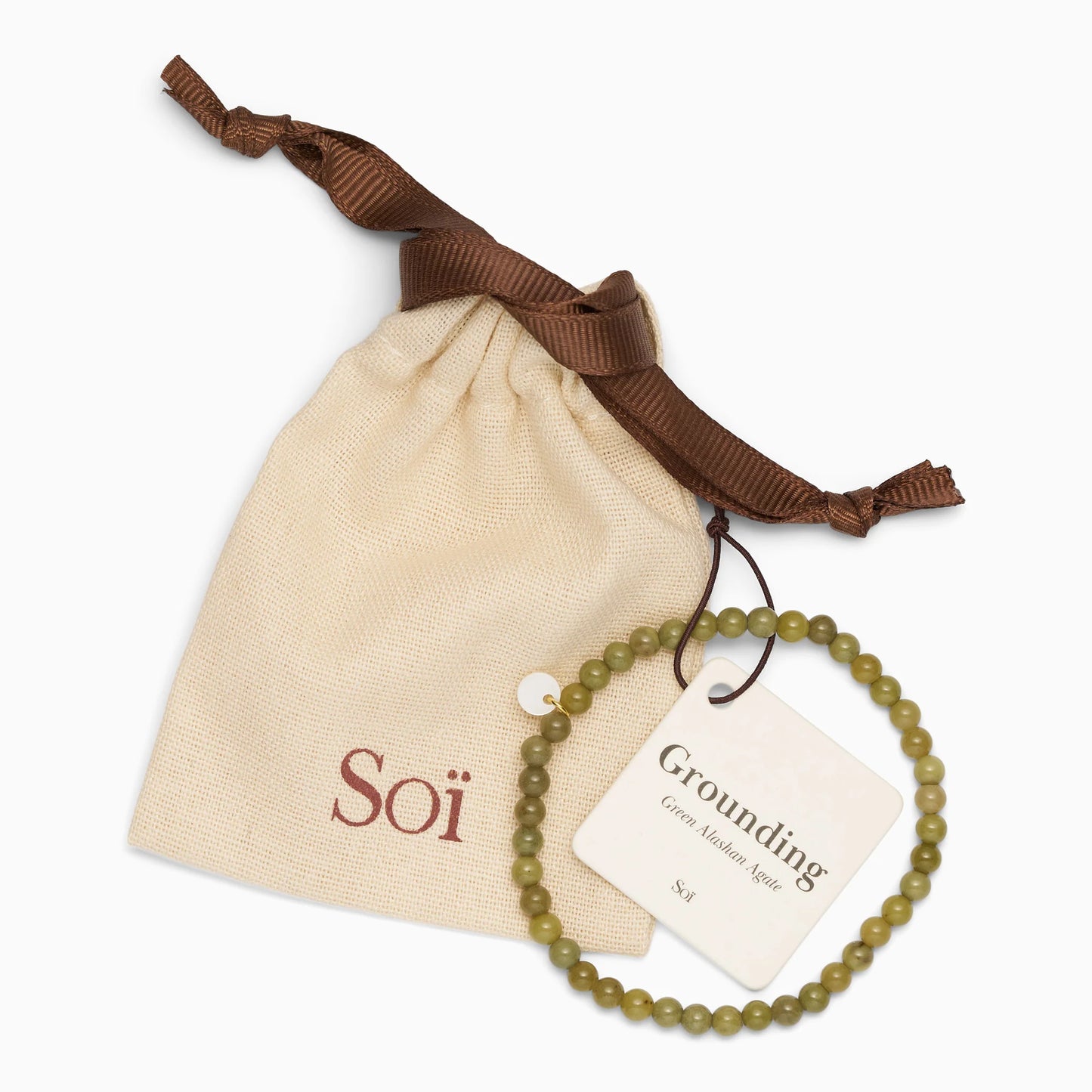 Petite Green Alashan Agate Stretch armbånd - Grounding Soï Copenhagen