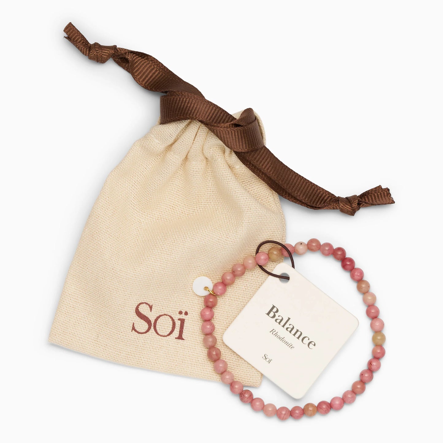 Petite Rhodonite Stretch armbånd - Balance Soï Copenhagen