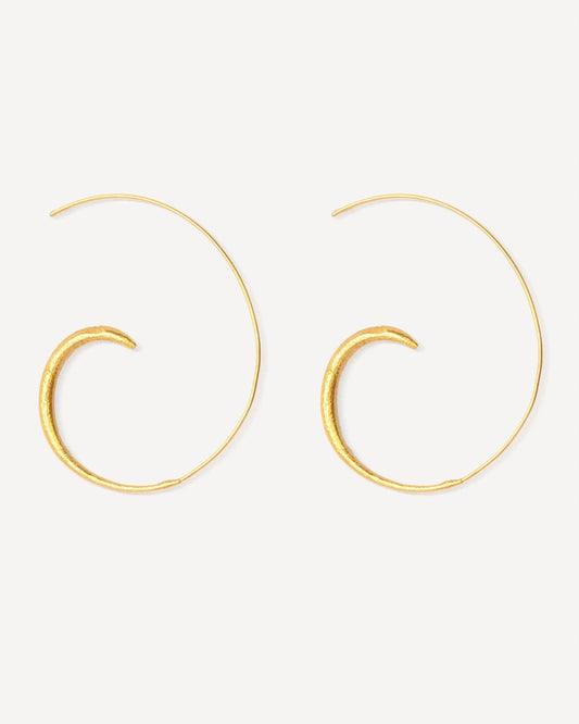 Øredobber Aegina Gold Pull Through Hoop Earrings