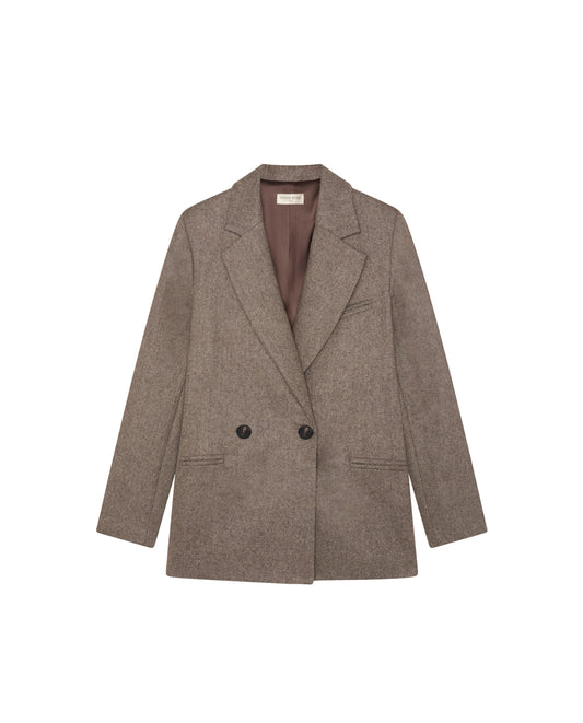 Jackie Blazer Bois De Boulogne - brun fiskebein ullblanding Maison Hotel