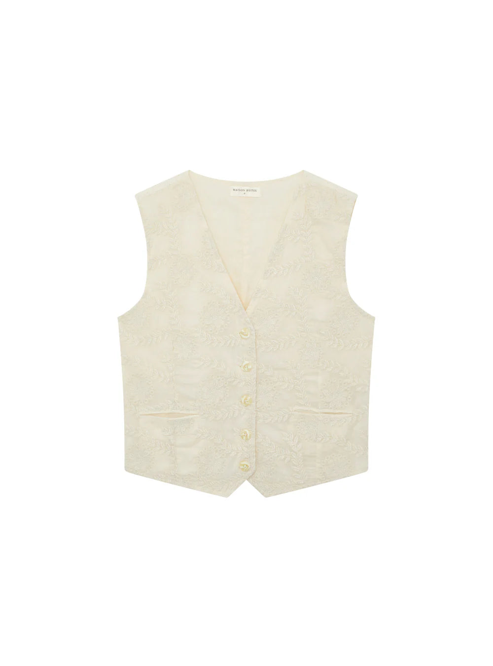 Arcachon Delphine vest - bomull med broderi Maison Hotel