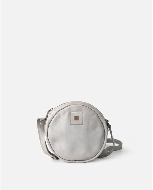 Veske Boston, Cross Bag rund. Lys grå