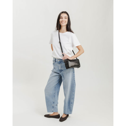 Abbot crossbodyveske – i khaki skinn BIBA