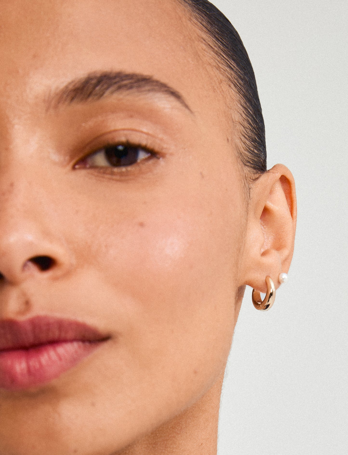 Øredobber STARLIGHT 2-i-1 med perle gullbelagt