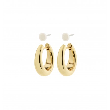 Øredobber STARLIGHT 2-i-1 med perle gullbelagt