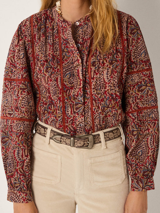 Serena Burnt Russet bluse – rødtoner Maison Hotel