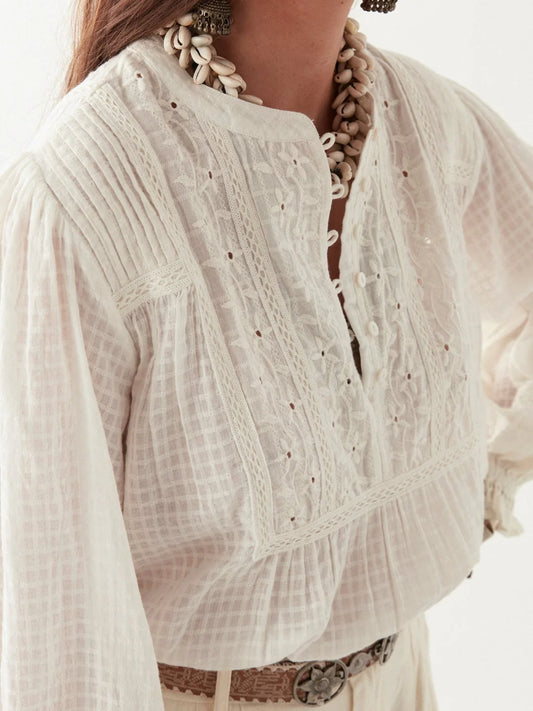Sabine Lord Byron Bluse - Pearl