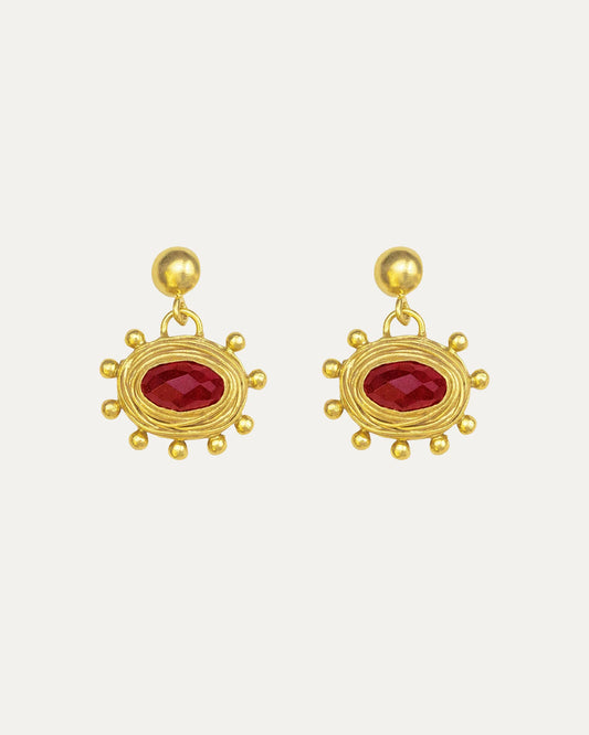 Øredobber Zand Ruby Drop Earrings