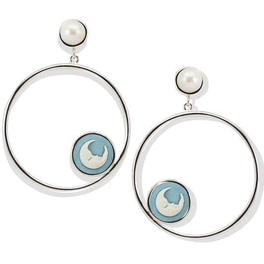 Øredobber Blue Moon Cameo Hoops