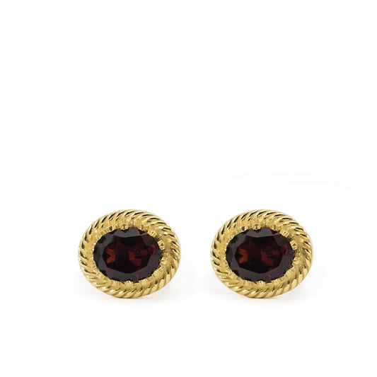 Øredobber Gold Vermeil Garnet