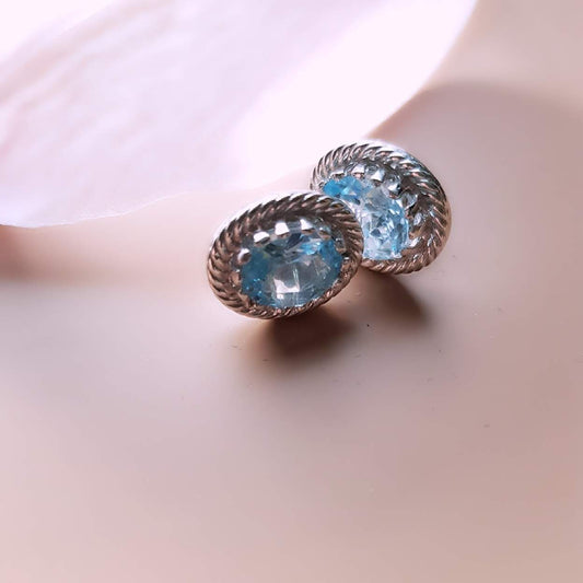 Øredobber Sky Blue Topaz