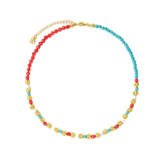 Smykke Capri Turquoise and Pink Jade